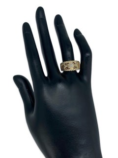 Vintage 0.50 Carat Diamonds Wide Band Ring 14k Gold