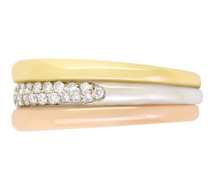 Taglio brillante Anello Cartier Trinity Bombay con diamante da 0,50 carati d'epoca, anni '90 ca. in vendita