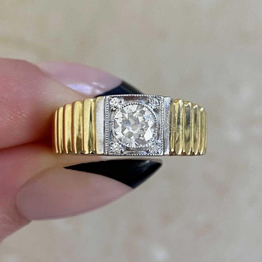 Vintage 0.50ct Diamond Engagement Ring, Platinum & 18k Yellow Gold, Circa 1950 For Sale 6