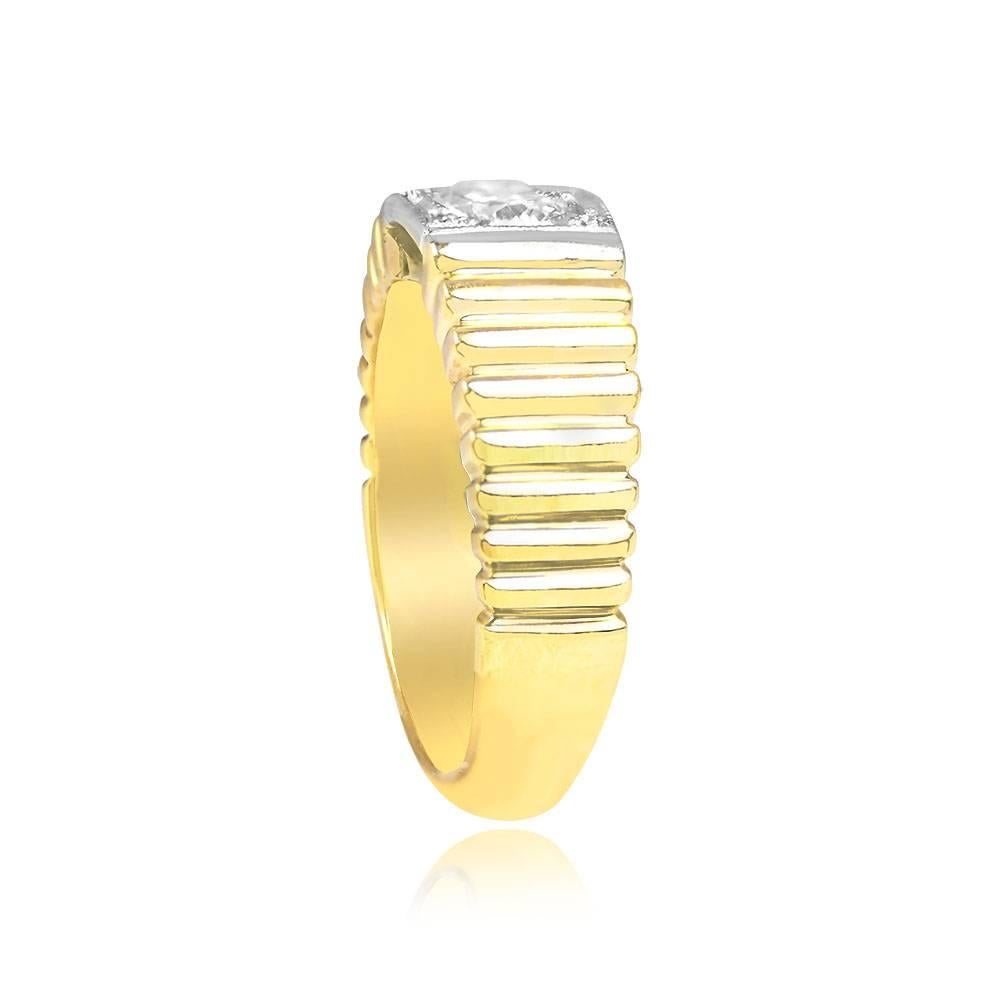 Retro Vintage 0.50ct Diamond Engagement Ring, Platinum & 18k Yellow Gold, Circa 1950 For Sale