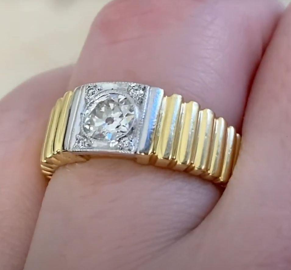 Vintage 0.50ct Diamond Engagement Ring, Platinum & 18k Yellow Gold, Circa 1950 For Sale 1