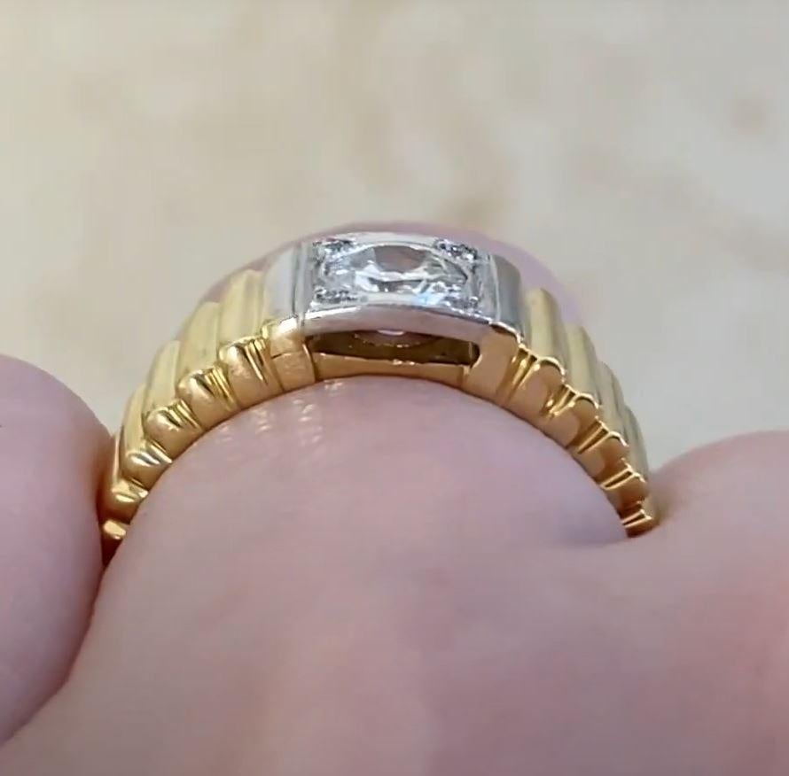 Vintage 0.50ct Diamond Engagement Ring, Platinum & 18k Yellow Gold, Circa 1950 For Sale 2