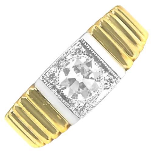 Vintage 0.50ct Diamond Engagement Ring, Platinum & 18k Yellow Gold, Circa 1950 For Sale