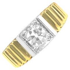 Retro 0.50ct Diamond Engagement Ring, Platinum & 18k Yellow Gold, Circa 1950