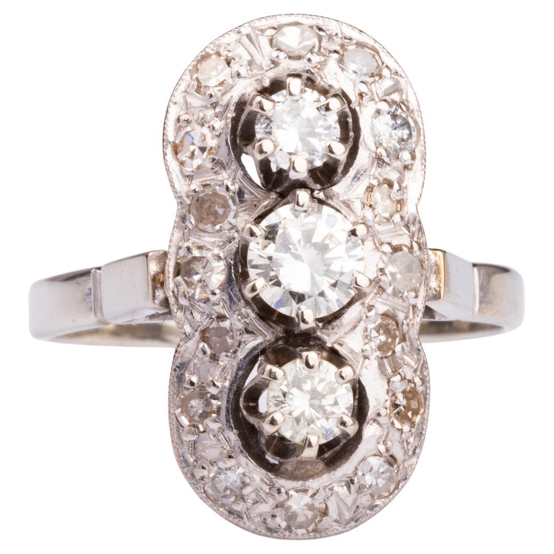 Vintage 0.50ct Diamond Princess Ring in 14K White Gold