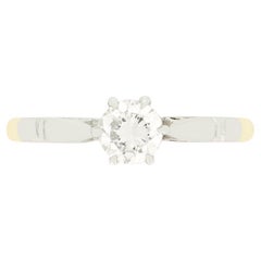 Vintage 0.50ct Diamond Solitaire Ring, hallmarked 1965