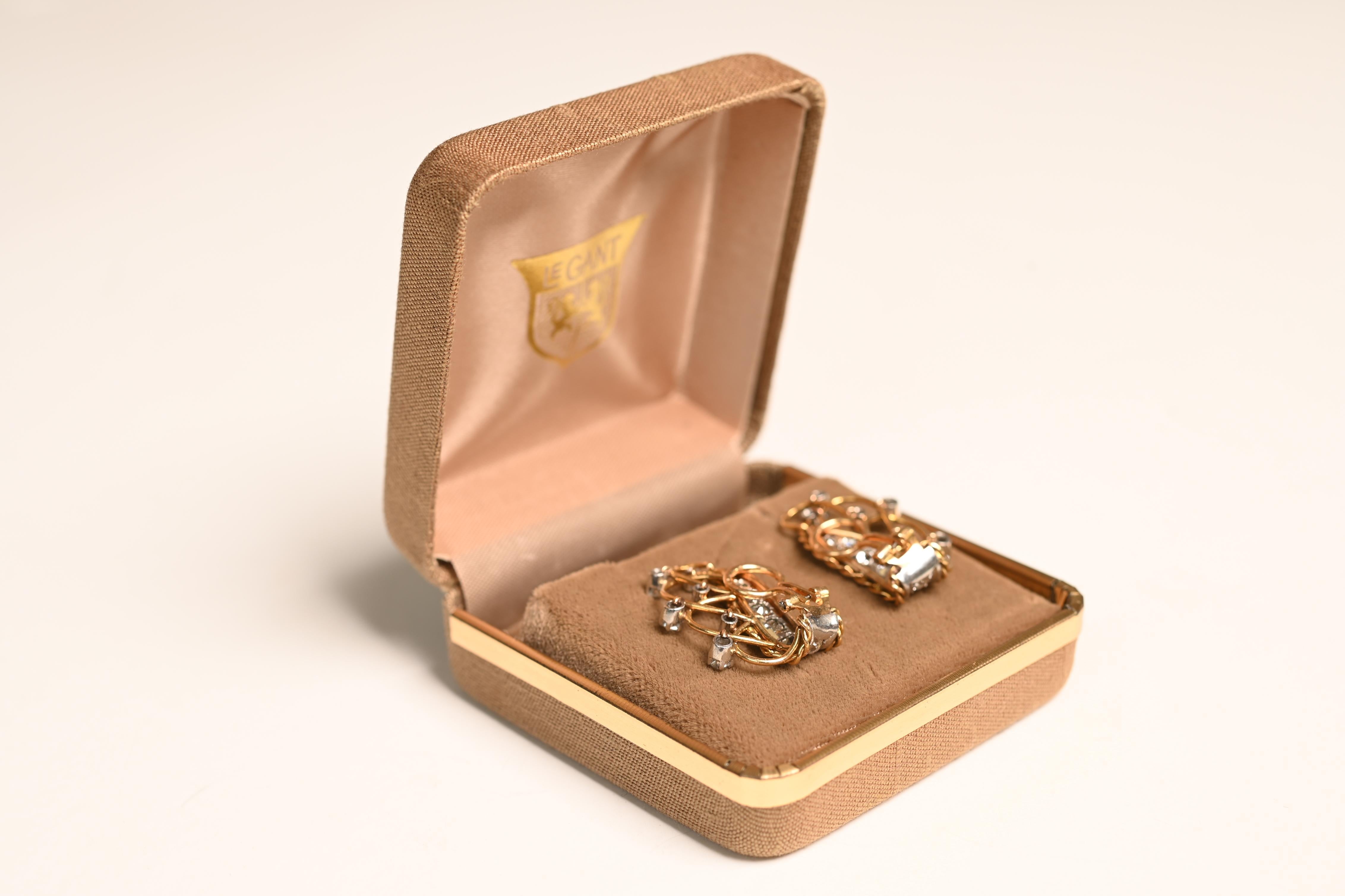 Ohrringe aus Gold mit Diamanten im alteuropäischen Schliff ( ca. 0,5 Karat) und Gold (Alteuropäischer Schliff) im Angebot