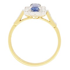 Vintage 0.50ct Sapphire and Diamond Cluster Ring, c.1964
