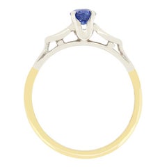 Vintage 0.50ct Sapphire Solitaire Ring, c.1950s