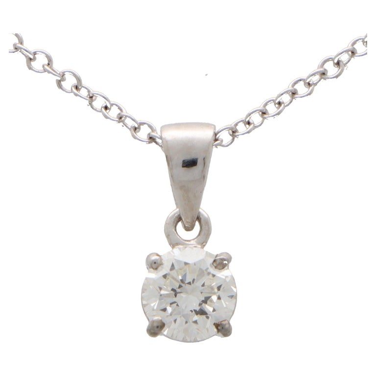 Single solitaire diamond pendant clearance