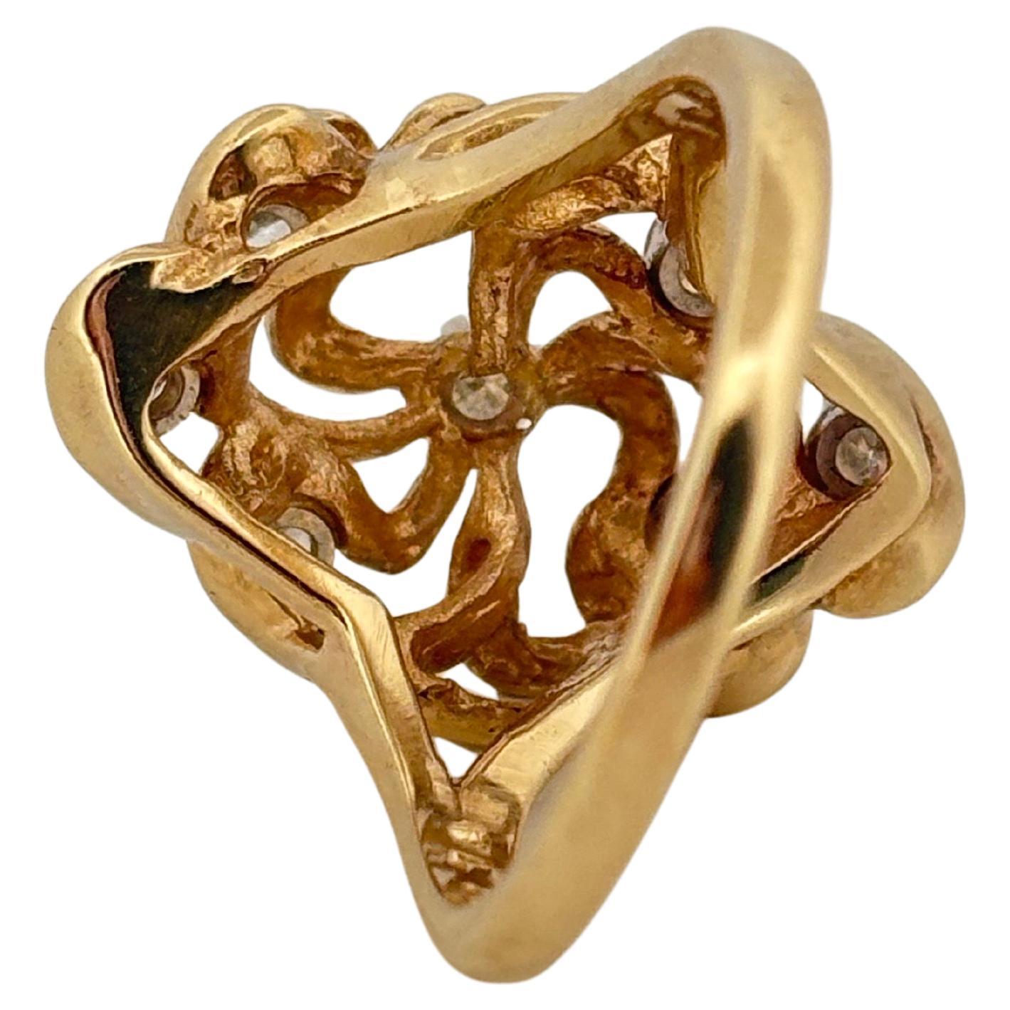 Vintage 0.50ctw 7 Stone Round Cut Diamond 14K Yellow Gold Ring en vente 6