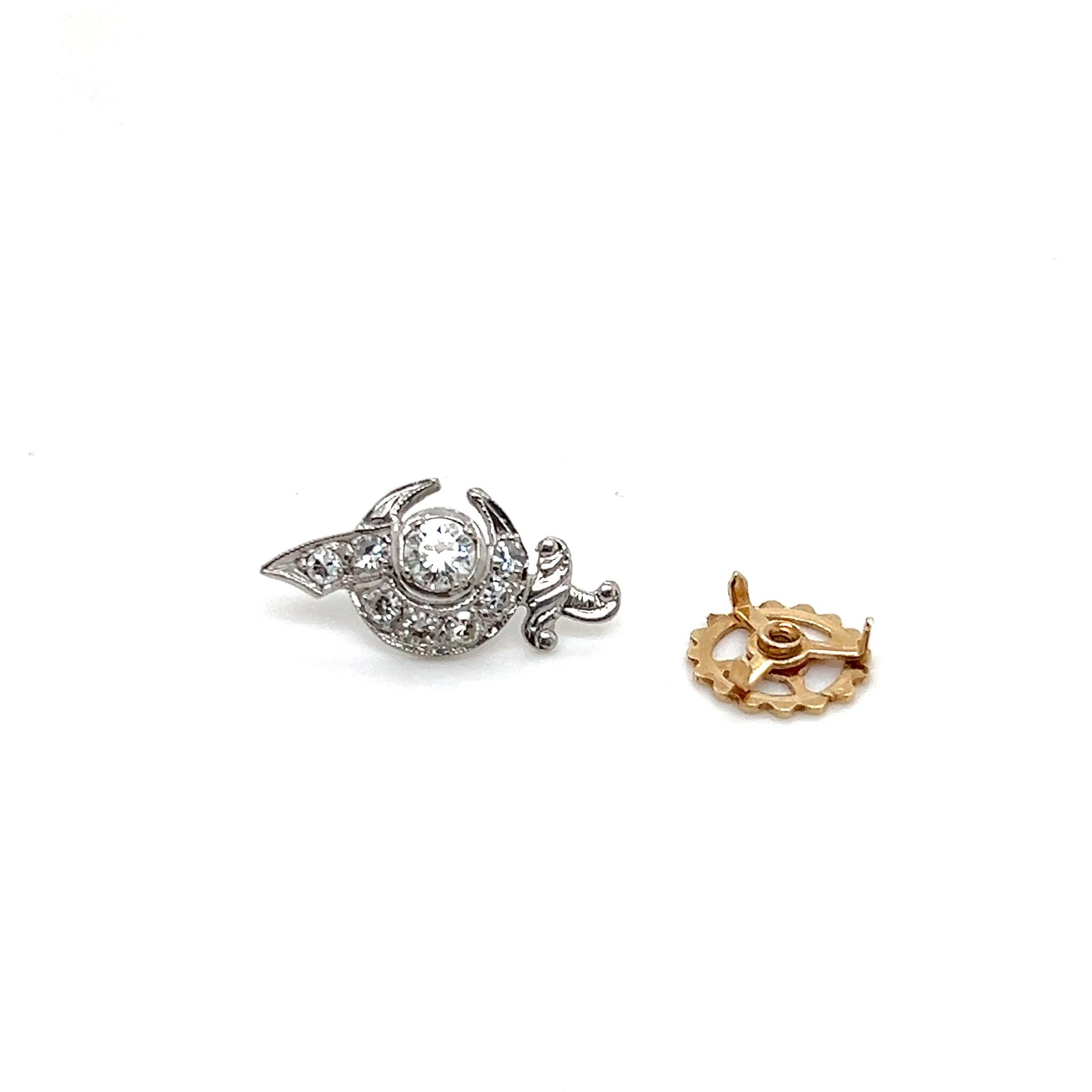Women's or Men's Vintage 0.51 tcw Diamond 14k White Gold Shriners Pin For Sale