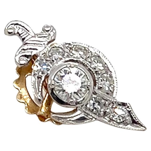 Vintage 0.51 tcw Diamond 14k White Gold Shriners Pin For Sale
