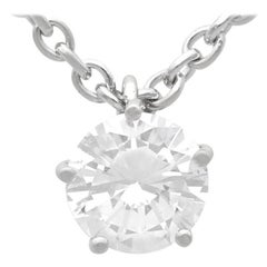 Vintage 0.53ct Diamond and 18k White Gold Solitaire Pendant