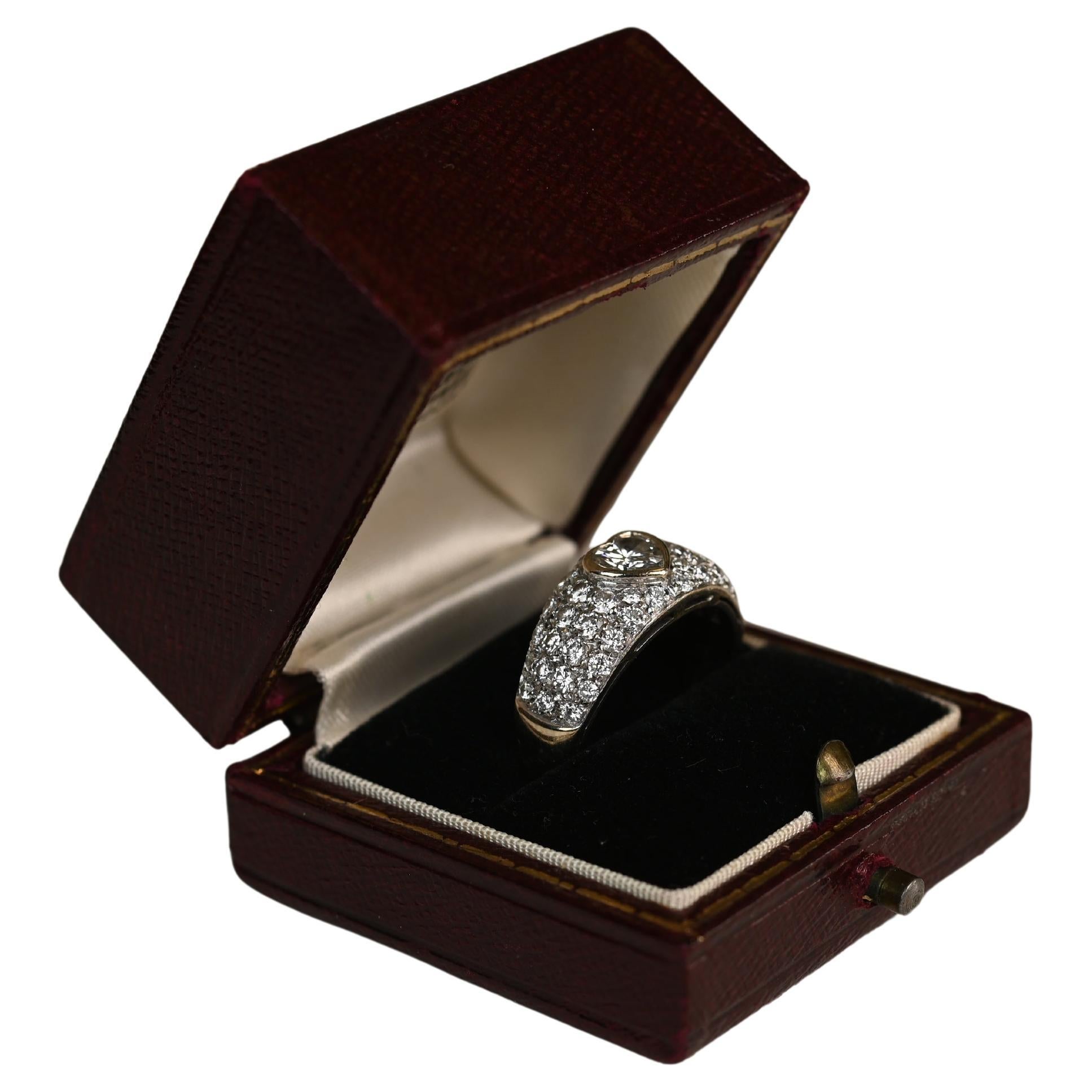 Vintage Bulgari Heart-Shape Diamond Ring (Approx. 0.50-Carats), 18K White Gold