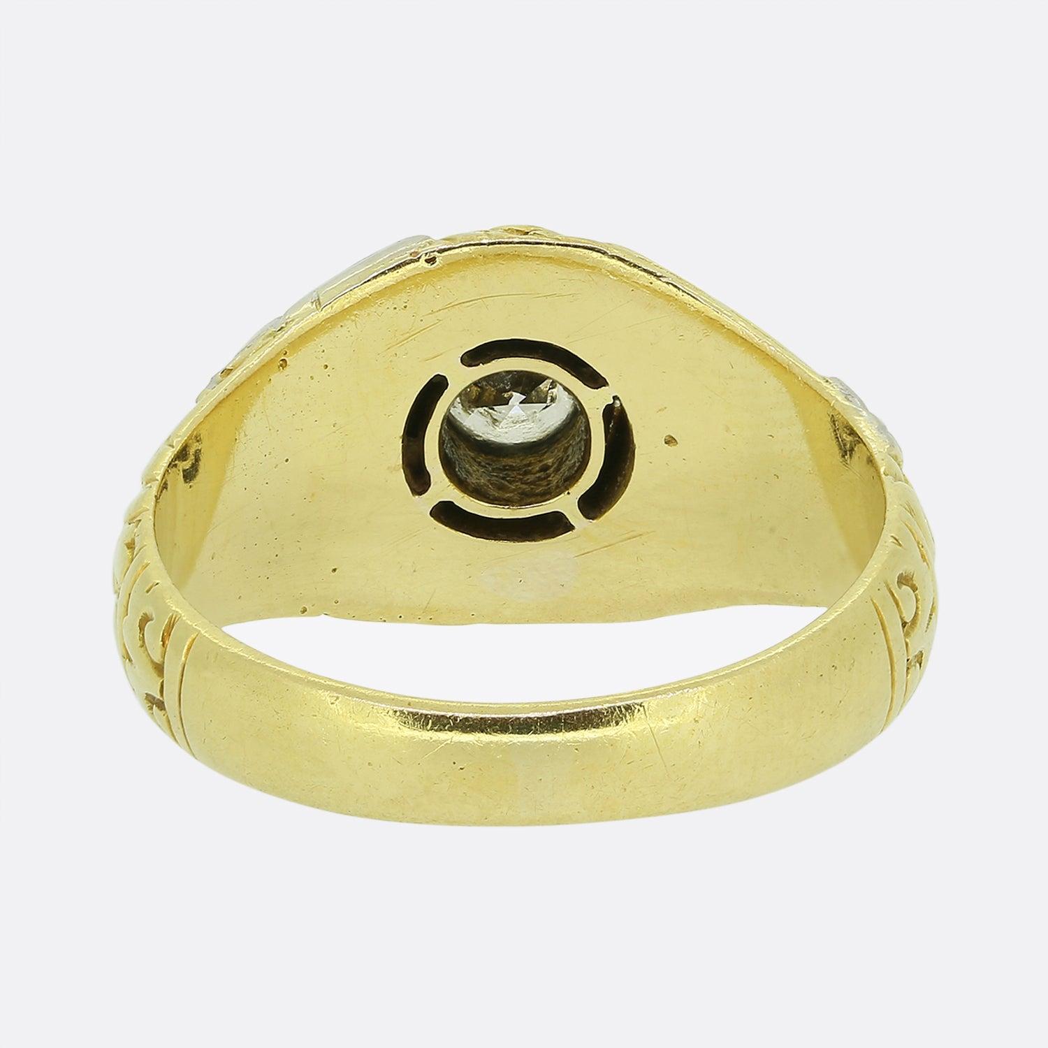 Vintage 0.55 Carat Diamond Gypsy Ring In Good Condition For Sale In London, GB