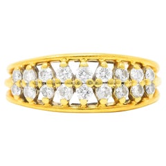 Vintage 0.55 Carats Diamond 18 Karat Gold Split Band Ring