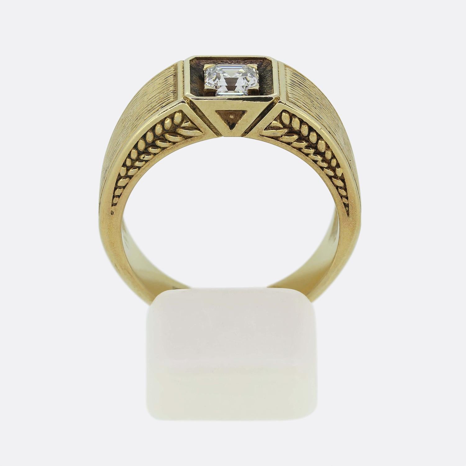 Vintage 0.56 Carat Asscher Cut Diamond Ring For Sale 1