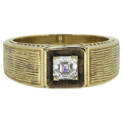 Bague vintage de 0,56 carat en diamant taillé Asscher