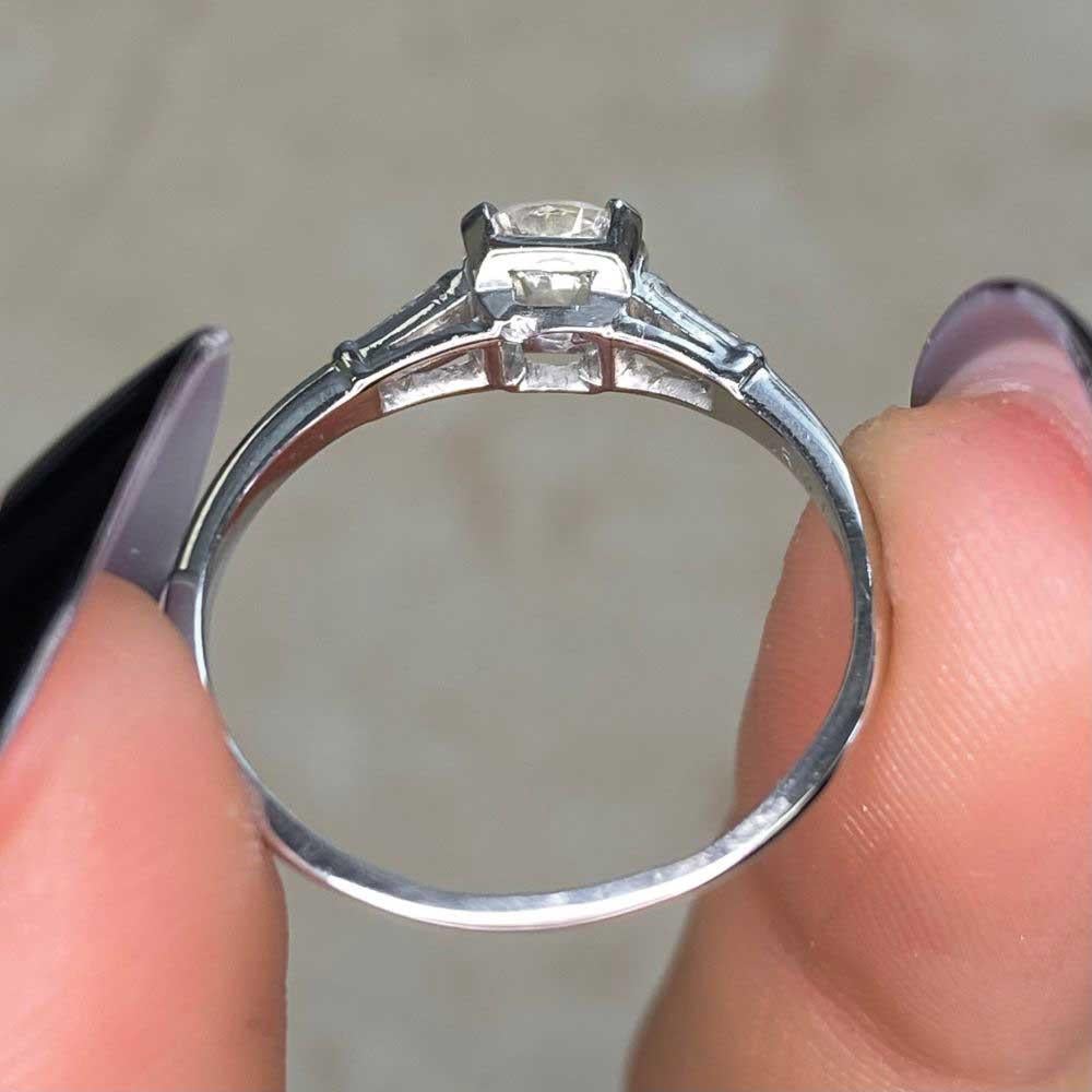 Vintage 0.57ct Old European Cut Diamond Engagement Ring, VS1 Clarity, Platinum 6
