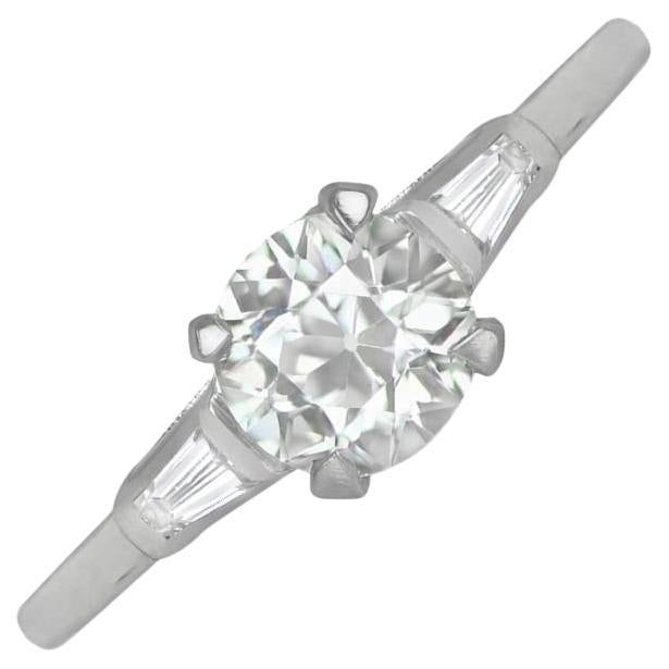 Vintage 0.57ct Old European Cut Diamond Engagement Ring, VS1 Clarity, Platinum