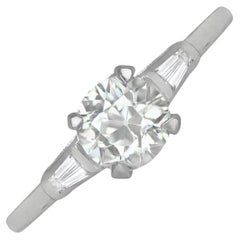 Vintage 0.57ct Old European Cut Diamond Engagement Ring, VS1 Clarity, Platinum