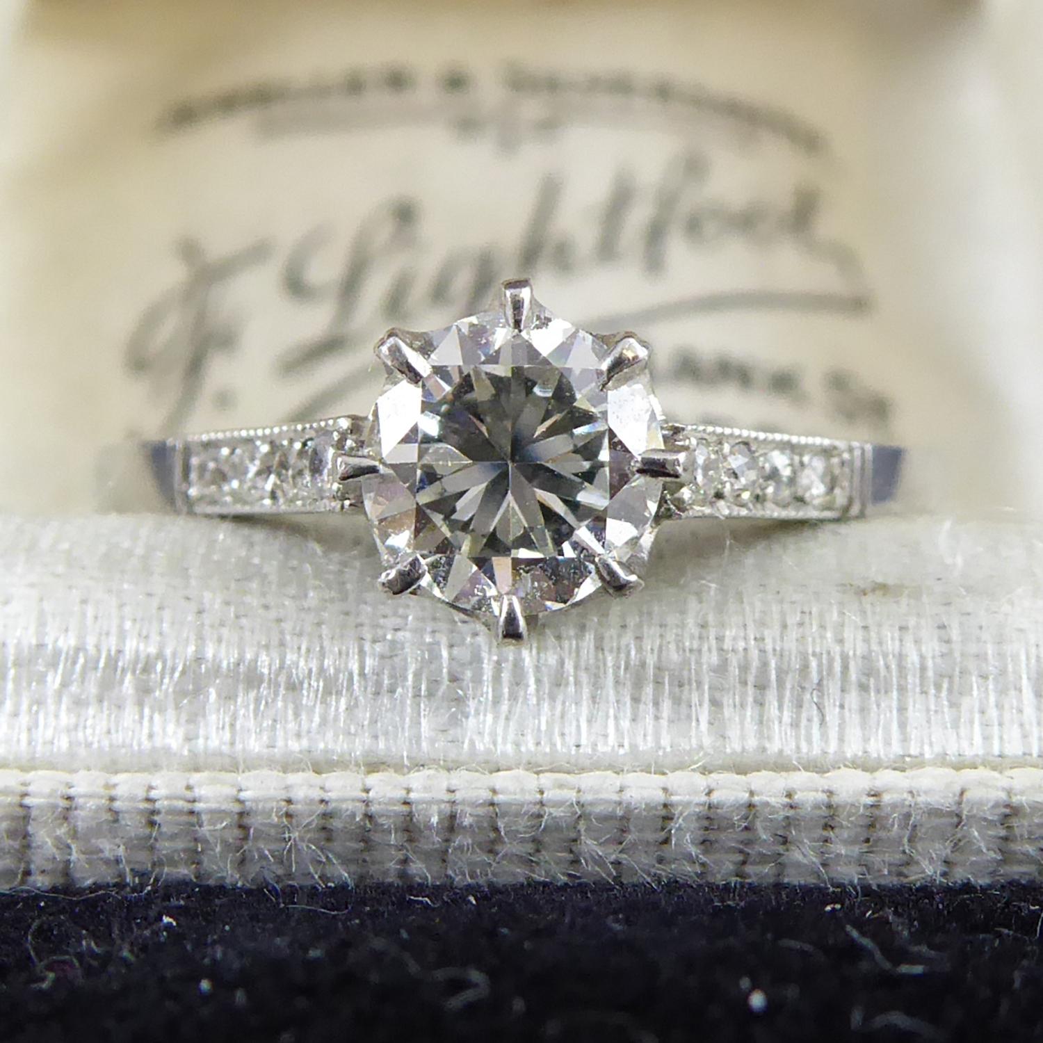 Modern Vintage 0.60 Carat Brilliant Cut Diamond Solitaire Engagement Ring, Platinum