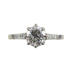 Vintage 0.60 Carat Brilliant Cut Diamond Solitaire Engagement Ring, Platinum