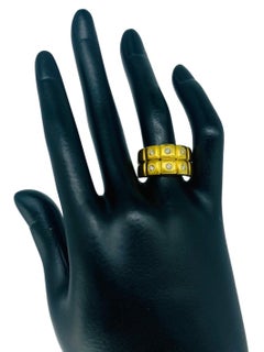 Vintage 0.60 Carat Diamonds Cubicle Designer Ring 18k Gold