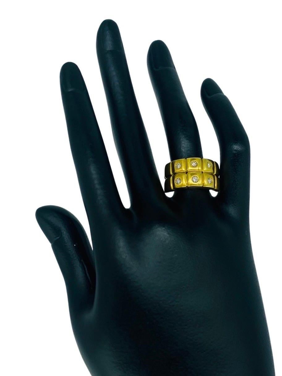 Women's or Men's Vintage 0.60 Carat Diamonds Cubicle Designer Ring 18k Gold For Sale