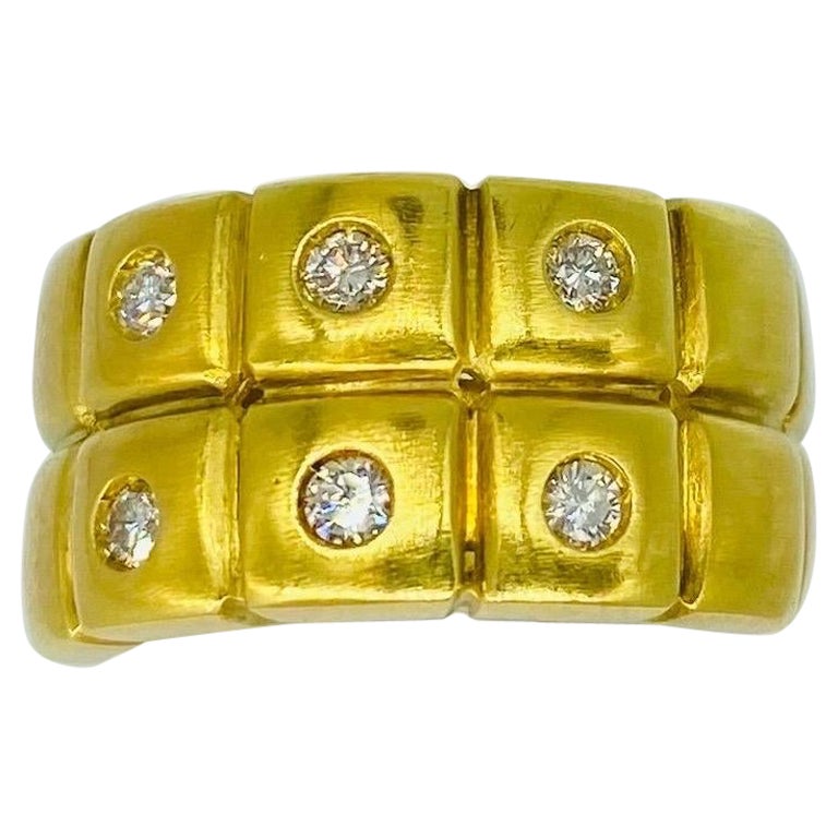 Bague Vintage En Céramique Avec Diamants Et Or 18K - Pièce De Créateur Unique