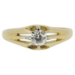Vintage 0.60 Carat Old Cut Diamond Gypsy Ring