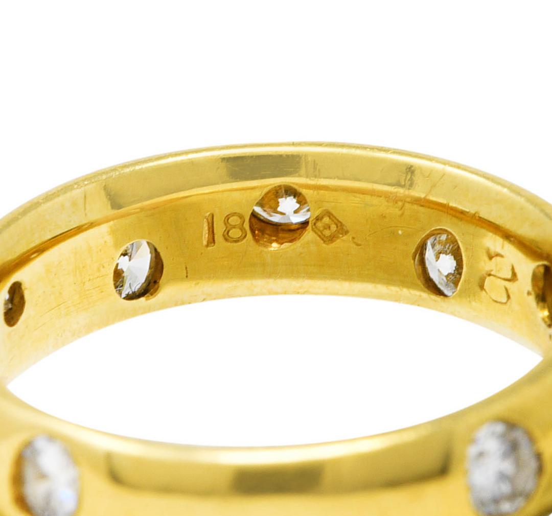 Vintage 0.60 Diamond 18 Karat Yellow Gold Band Ring For Sale at 1stDibs
