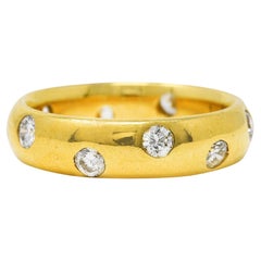 Vintage 0.60 Diamond 18 Karat Yellow Gold Band Ring