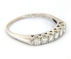 Vintage 0.60ctw Diamond Six Stone Anniversary Band Ring in 14K White Gold