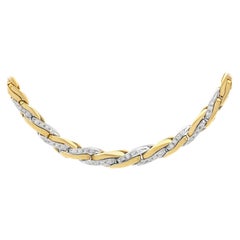 Vintage 0.62 Carat Diamond and 18k Yellow Gold Necklace