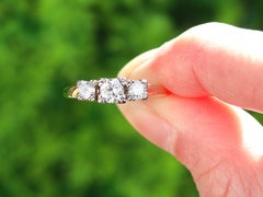 1950s Vintage 0.64 Carat Diamond and 14k Yellow Gold Trilogy Ring