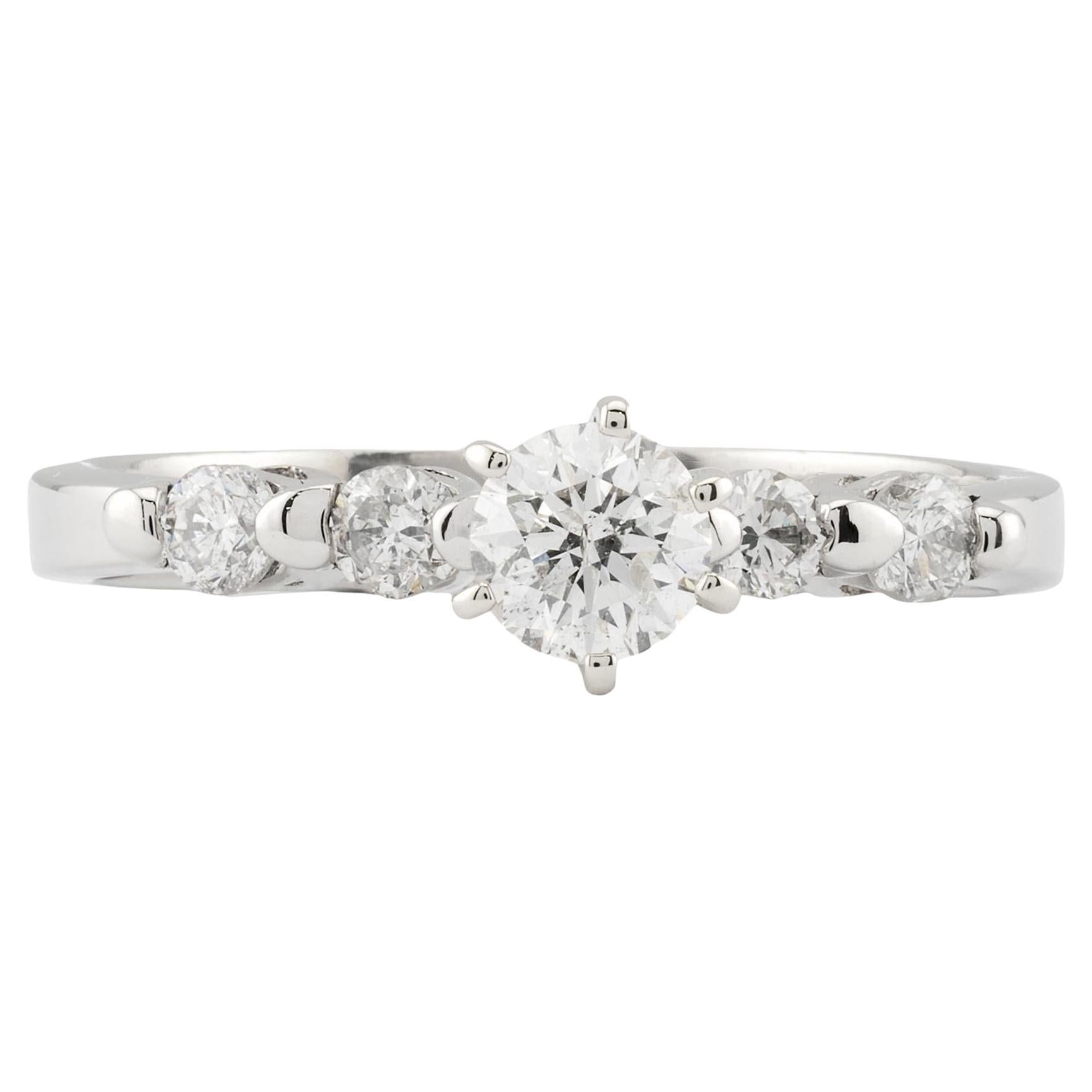 Verlobungsring aus Platin mit 0,64 Karat Diamant im Vintage-Stil