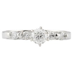Verlobungsring aus Platin mit 0,64 Karat Diamant im Vintage-Stil
