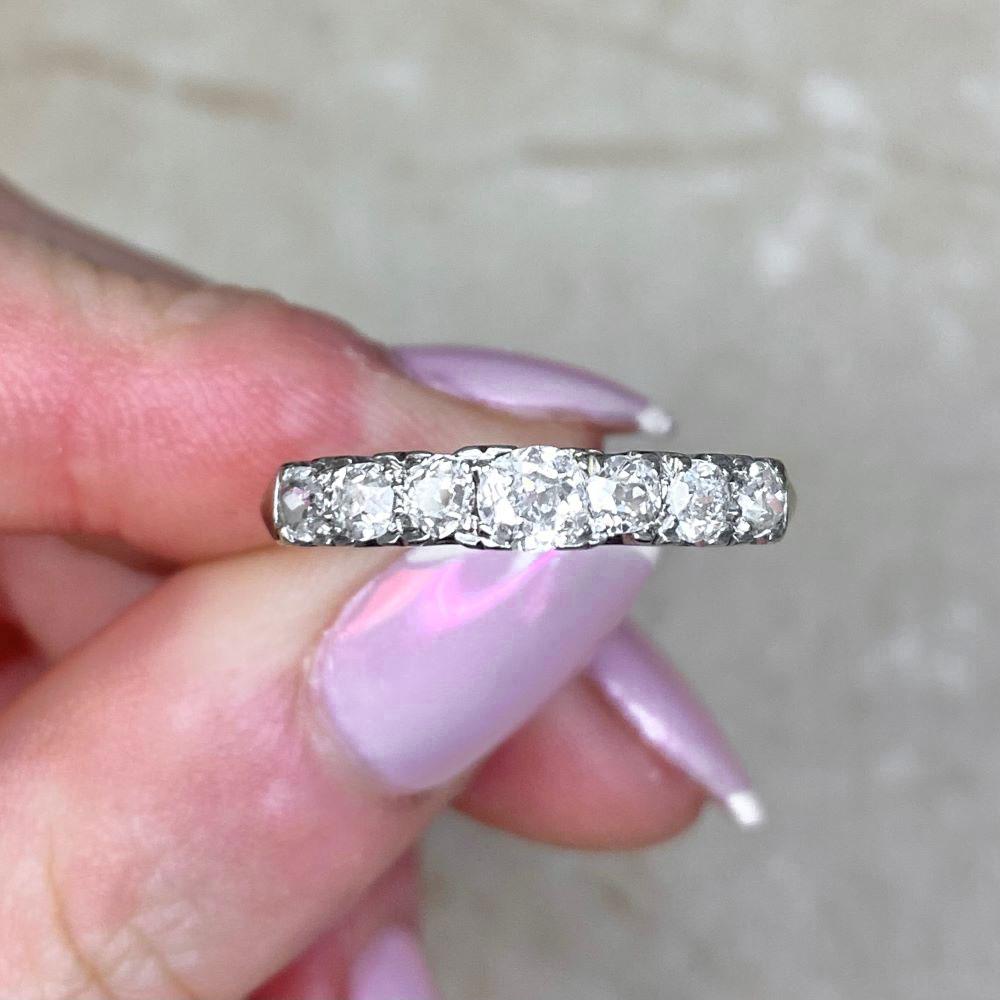 Vintage 0.65ct Old Mine Cut Diamond Engagement Ring, I Color, 14k White Gold 5
