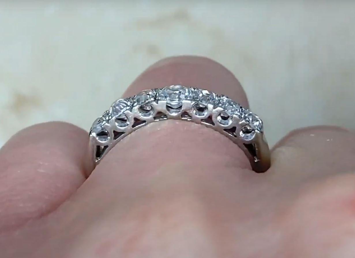 Vintage 0.65ct Old Mine Cut Diamond Engagement Ring, I Color, 14k White Gold 3
