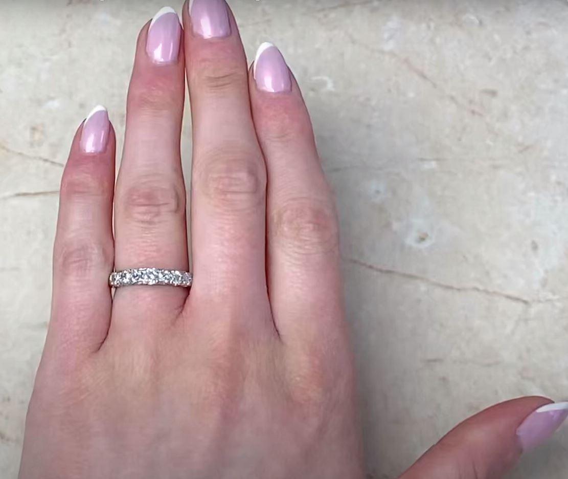Vintage 0.65ct Old Mine Cut Diamond Engagement Ring, I Color, 14k White Gold 4