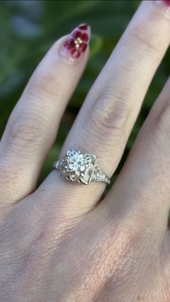 Vintage 0.66 Carat Platinum Diamond Engagement Ring