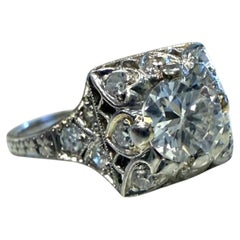 Vintage 0.66 Carat Platinum Diamond Engagement Ring