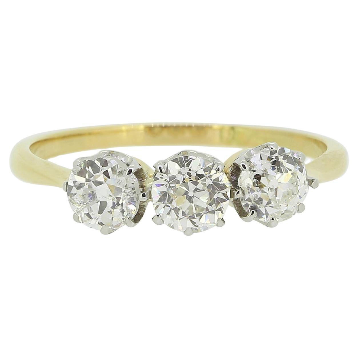 Vintage 0.66 Carat Three-Stone Diamond Ring