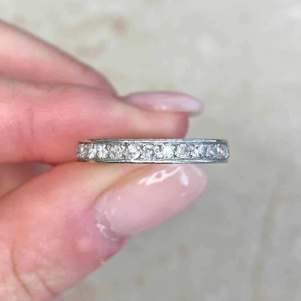 Eternity-Ring aus Platin mit 0,67 Karat Diamant im Einzelschliff, Vintage, um 1930 im Angebot 4