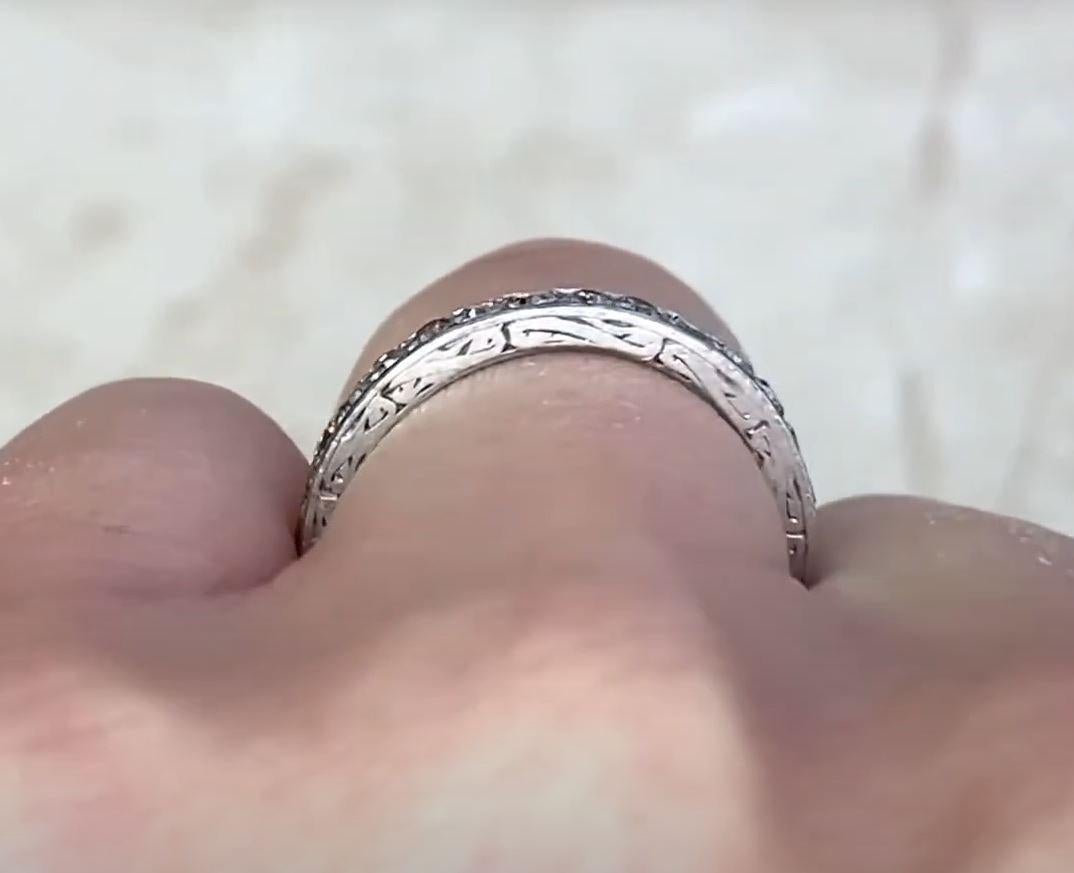 Eternity-Ring aus Platin mit 0,67 Karat Diamant im Einzelschliff, Vintage, um 1930 im Angebot 2