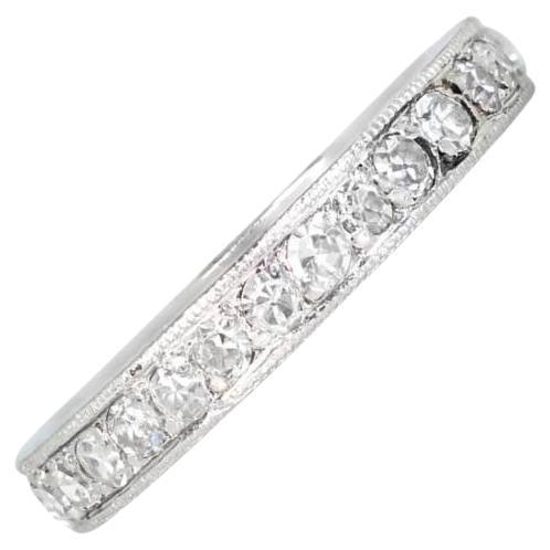 Vintage 0.67ct Single Cut Diamond Eternity Band Ring, Platinum, Circa 1930 For Sale
