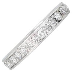 Vintage 0.67ct Single Cut Diamond Eternity Band Ring, Platinum, Circa 1930