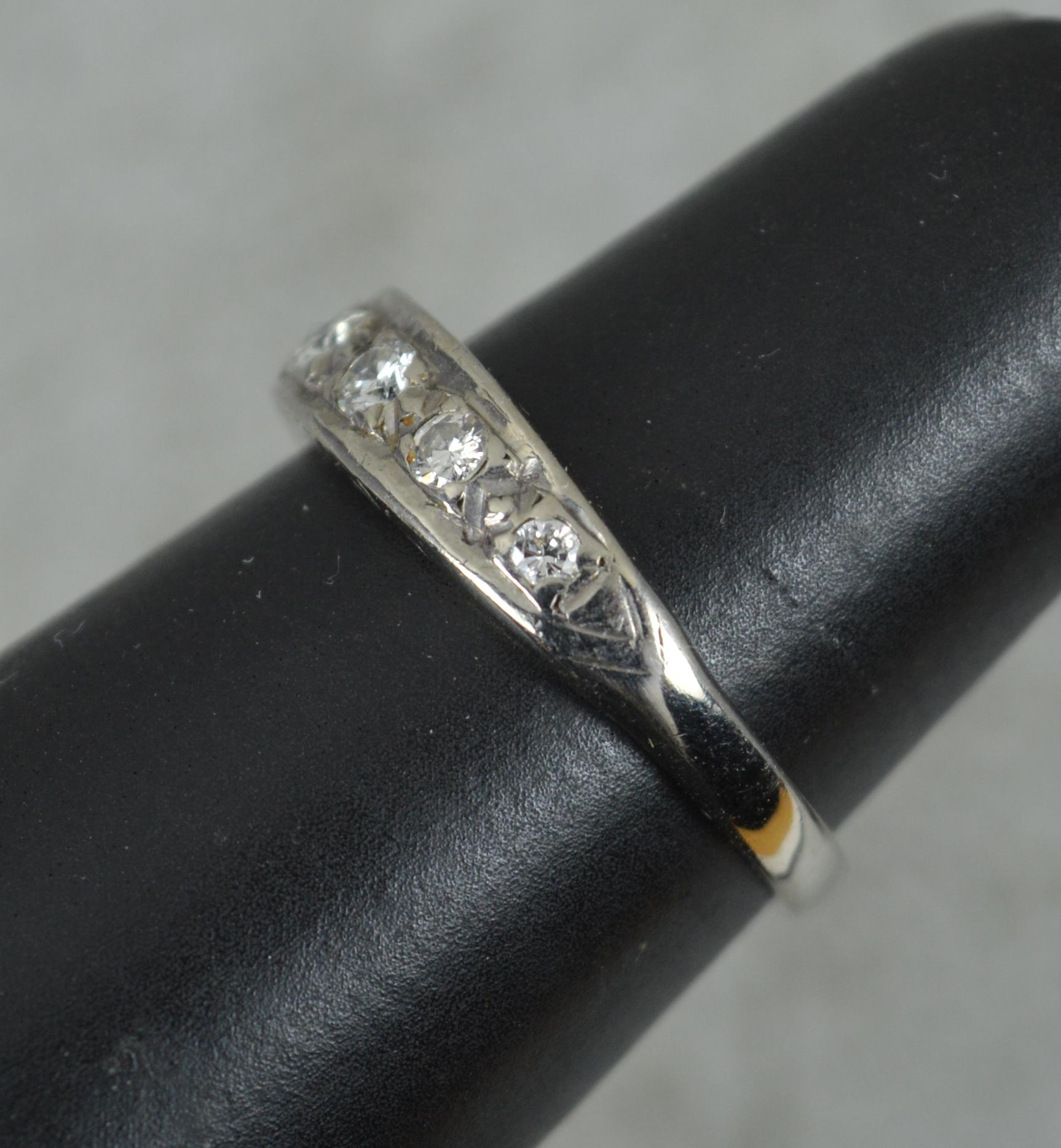Vintage 0.6ct Diamond and 18ct White Gold Half Eternity Stack Ring 4